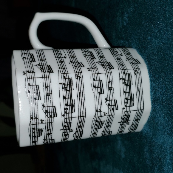 Musical Note Octagon Coffee Hot Beverage Mug Albert Elovitz.  Vintage! - Picture 1 of 5